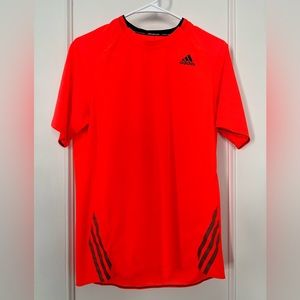 🟡  Adidas Men's Neon Orange Clima cool Tshirt | Size M